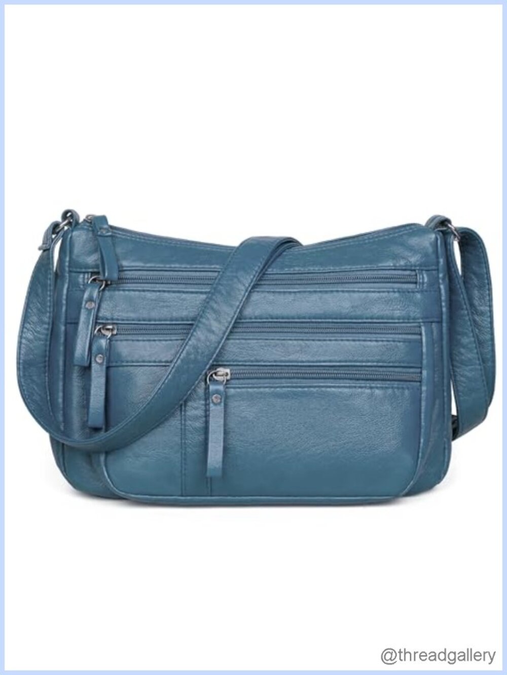 Vegan Leather Crossbody Bag Shoulder Purse Multi-Pocket